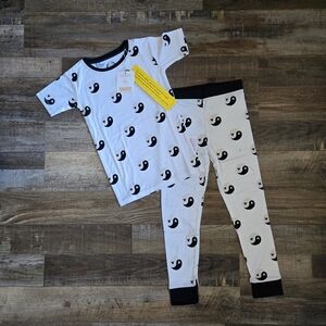 Magical Mamas Disney Mickey Ying Yang Cream/Black Short Sleeve & Pants PJ Set